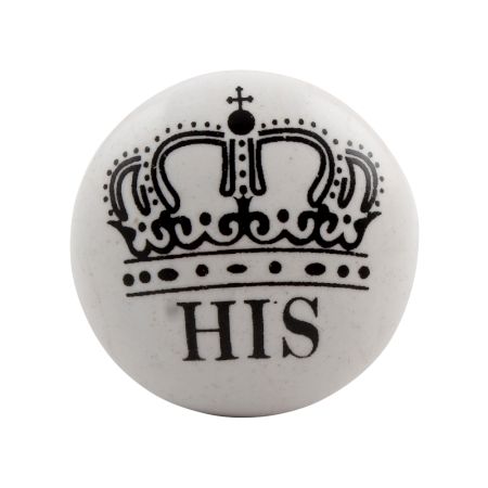 His Ceramic Flat Wine Stopper